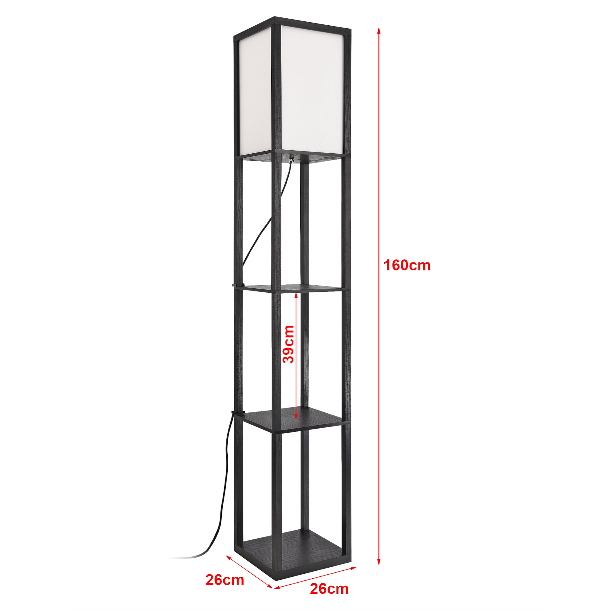 Lampada a Scaffale Stapleford con Paralume Quadrato Bianco - lux.pro