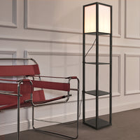 Lampada a Scaffale Stapleford con Paralume Quadrato Bianco - lux.pro