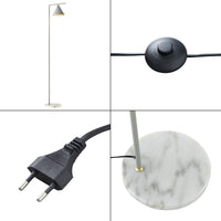 Lampada da Terra Leicester con Paralume Conico e Base in Marmo - Grigio Chiaro lux.pro