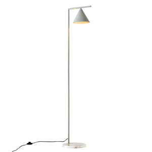Lampada da Terra Leicester con Paralume Conico e Base in Marmo - Grigio Chiaro lux.pro