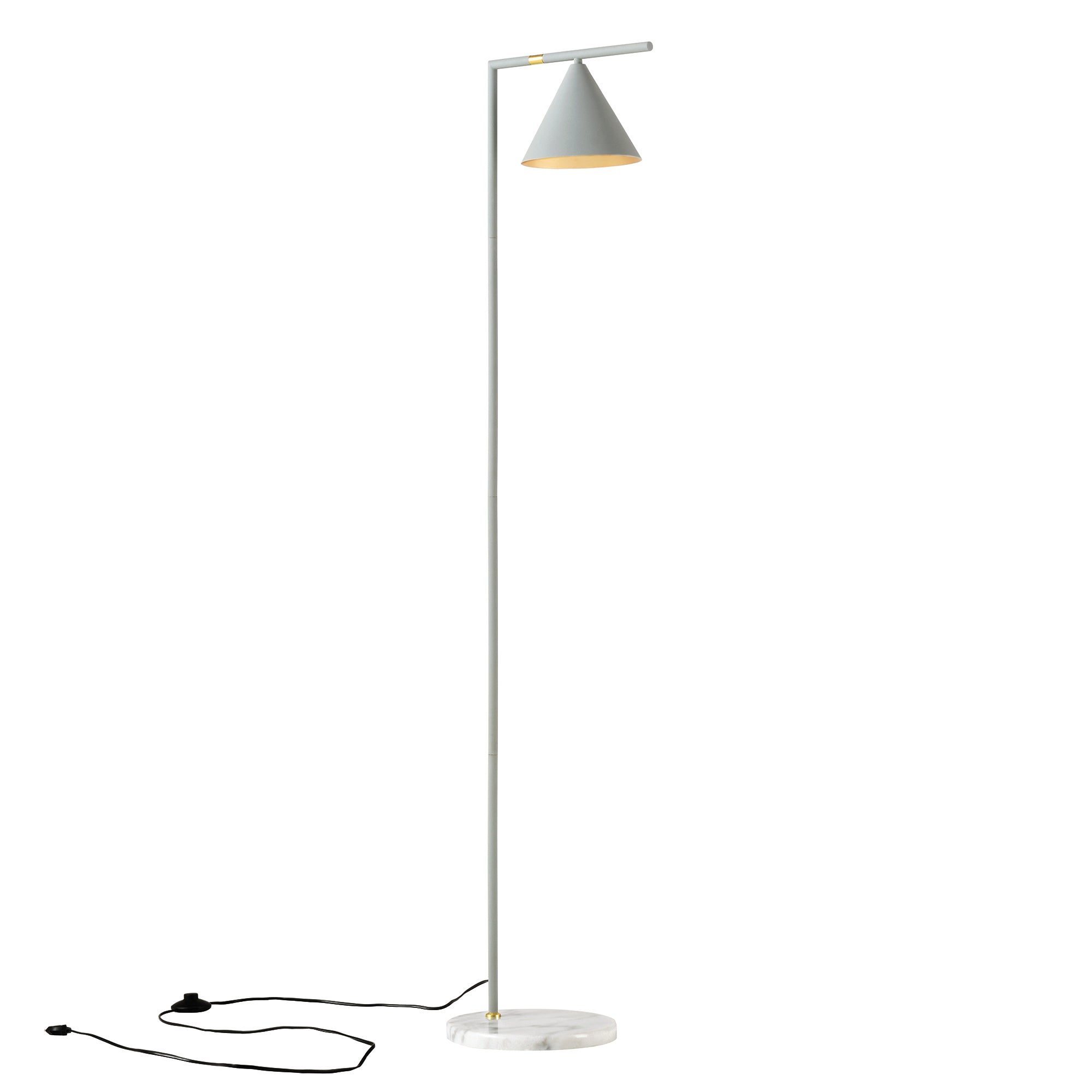 Lampada da Terra Leicester con Paralume Conico e Base in Marmo - Grigio Chiaro lux.pro