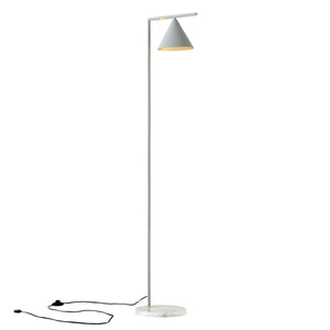 Lampada da Terra Leicester con Paralume Conico e Base in Marmo - Grigio Chiaro lux.pro