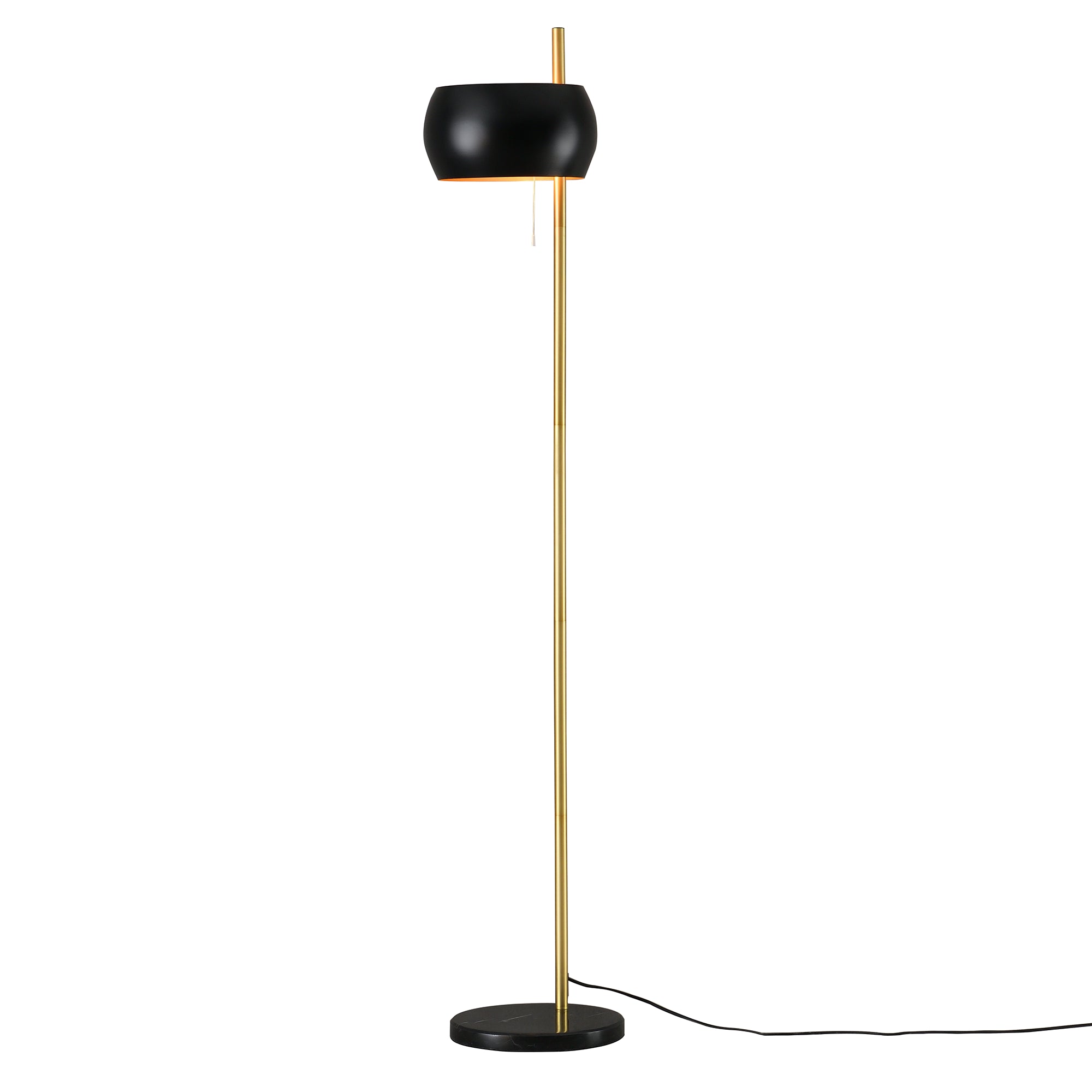 Lampada da Terra 'Luton' con Interruttore a Tirante - Piantana in Metallo in color Oro/Nero [lux.pro]