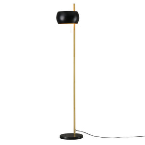 Lampada da Terra 'Luton' con Interruttore a Tirante - Piantana in Metallo in color Oro/Nero [lux.pro]