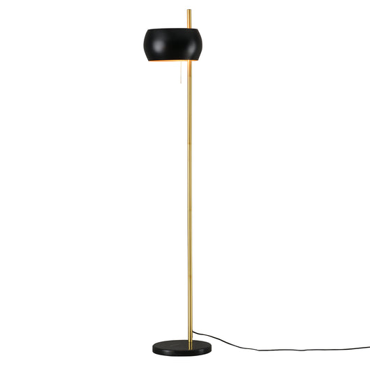Lampada da Terra 'Luton' con Interruttore a Tirante - Piantana in Metallo in color Oro/Nero [lux.pro]