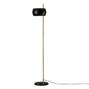 Lampada da Terra 'Luton' con Interruttore a Tirante - Piantana in Metallo in color Oro/Nero [lux.pro]