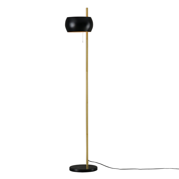 Lampada da Terra 'Luton' con Interruttore a Tirante - Piantana in Metallo in color Oro/Nero [lux.pro]