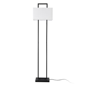 Lampada da Terra Sigdal con Paralume Rettangolare in Tessuto Bianco - lux.pro