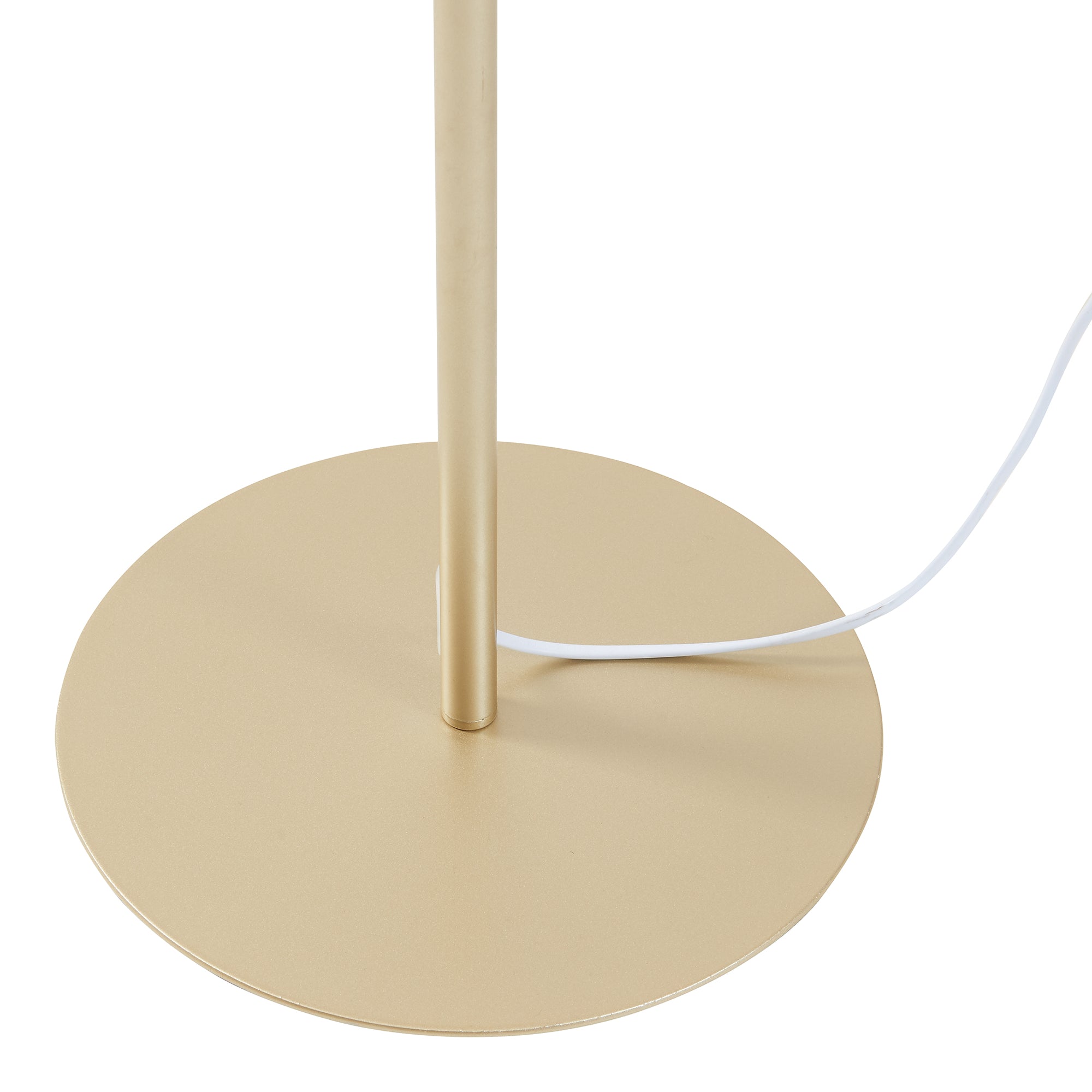Lampada da Terra Appledore con Stelo Dorato e Paralume a Cono Piatto Pieghettato Bianco lux.pro