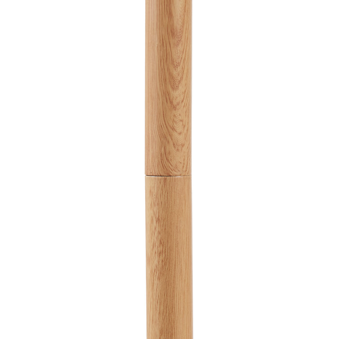 Lampada da Terra Banchory con Paralume a Cono Girevole e Braccio Regolabile - Effetto Legno/Bianco lux.pro