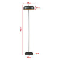 Lampada da Terra Barton con Paralume Tamburo Piatto - Metallo Nero lux.pro