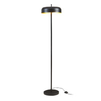 Lampada da Terra Barton con Paralume Tamburo Piatto - Metallo Nero lux.pro