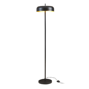 Lampada da Terra Barton con Paralume Tamburo Piatto - Metallo Nero lux.pro