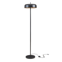 Lampada da Terra Barton con Paralume Tamburo Piatto - Metallo Nero lux.pro