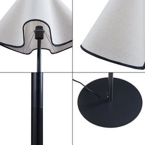 Lampada da Terra Ashton con Paralume a Cono Piantana Alta 153 cm Nero / Bianco lux.pro