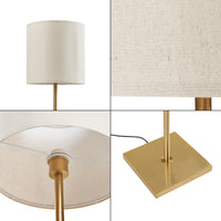 Lampada da Terra Fildholm con Paralume Cilindrico Piantana Alta 157 cm Effetto Ottone / color Lino lux.pro