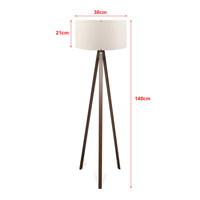 Piantana lampada lampada altezza 140 cm E27 effetto legno/crema 03_0007291