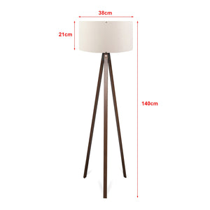 Piantana lampada lampada altezza 140 cm E27 effetto legno/crema 03_0007291