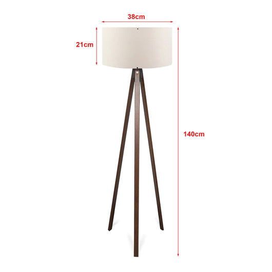 Piantana lampada lampada altezza 140 cm E27 effetto legno/crema 03_0007291