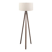 Piantana lampada lampada altezza 140 cm E27 effetto legno/crema 03_0007291