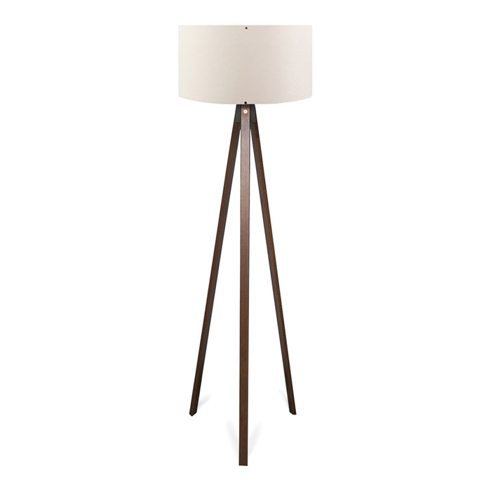 Lampada da Terra a Treppiede Newport Alta 140 cm Paralume Cilindrico - color Crema lux.pro