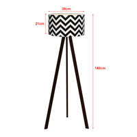 Lampada da Terra a Treppiede Newport Alta 140 cm Paralume Cilindrico - Bianco / Nero lux.pro