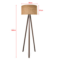 Lampada da Terra a Treppiede Newport Alta 140 cm Paralume Cilindrico - Marrone lux.pro