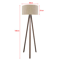 Lampada da Terra a Treppiede Newport Alta 140 cm Paralume Cilindrico - Marrone chiaro lux.pro