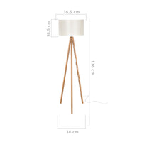 Lampada da Terra 'Rochester' a Treppiedi con Paralume in Tessuto/PVC - effetto Bambù/Crema [lux.pro]