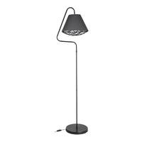 Lampada da Terra 'Gateshead' con Paralume / Abat-Jour in Tessuto - Grigio / Nero [lux.pro]