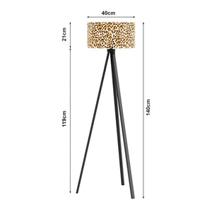 Lampada da Terra Royal TunbridgeWells Piantana Tripode Nero / Leopardato - lux.pro