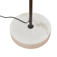 Lampada da Terra Vatka in Metallo Nero con Paralume Cilindrico e Base in Marmo Bianco lux.pro