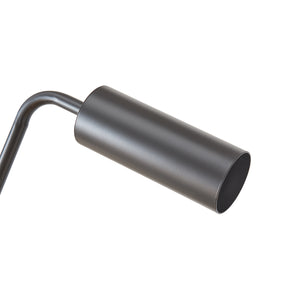 Lampada da Terra Vatka in Metallo Nero con Paralume Cilindrico e Base in Marmo Bianco lux.pro