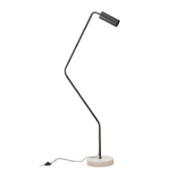 Lampada da Terra Vatka in Metallo Nero con Paralume Cilindrico e Base in Marmo Bianco lux.pro