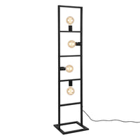 Lampada da Terra Plauen a 4 Luci con Telaio in Metallo - Nero lux.pro