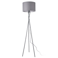 Lampada da Terra in Stile Treppiede - Altezza 154 cm - Piantana Tripode con Paralume Cilindrico Ø 38 in Tessuto  -