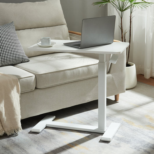 Tavolo per Notebook Klirg con Piano Regolabile in Altezza - Bianco [en.casa]