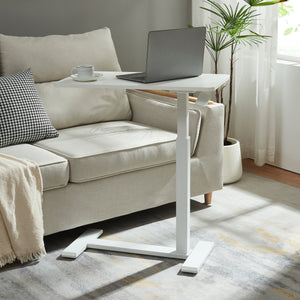 Tavolo per Notebook Klirg con Piano Regolabile in Altezza - Bianco [en.casa]