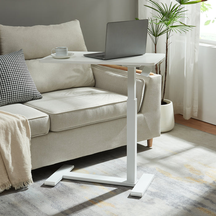 Tavolo per Notebook Klirg con Piano Regolabile in Altezza - Bianco [en.casa]