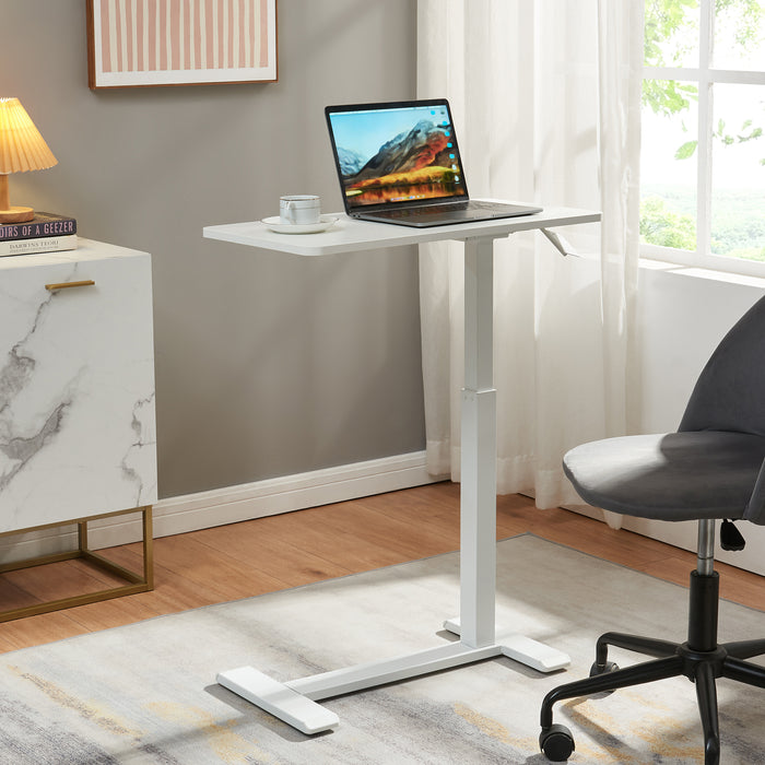 Tavolo per Notebook Klirg con Piano Regolabile in Altezza - Bianco [en.casa]