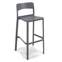 Set 3 sgabelli in polipropilene STIL altezza seduta 65cm, impilabile, idrorepellente, resistente ai raggi UV, design moderno e innovativo, ideale per la cucina, la veranda o giardino colore Grigio