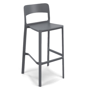 Sgabello in polipropilene STIL altezza seduta 65cm, impilabile, idrorepellente, resistente ai raggi UV, design moderno e innovativo, ideale per la cucina, la veranda o giardino colore Grigio