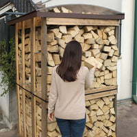 Struttura coprilegnaia e pallet corten eco dimensioni 115x115 cm