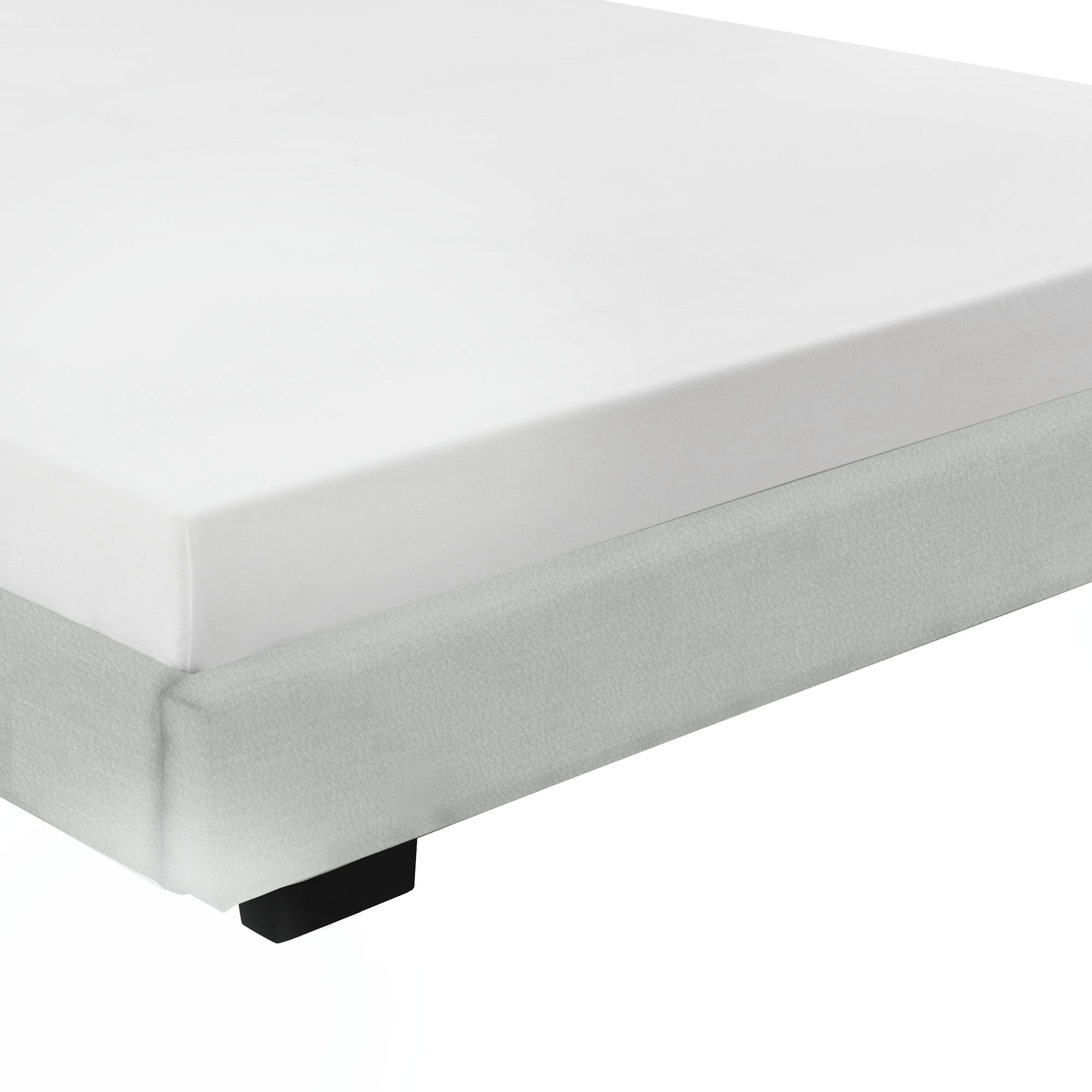 Letto Matrimoniale Hamar 180 x 200 cm Rivestimento in Similpelle Bianco Corium