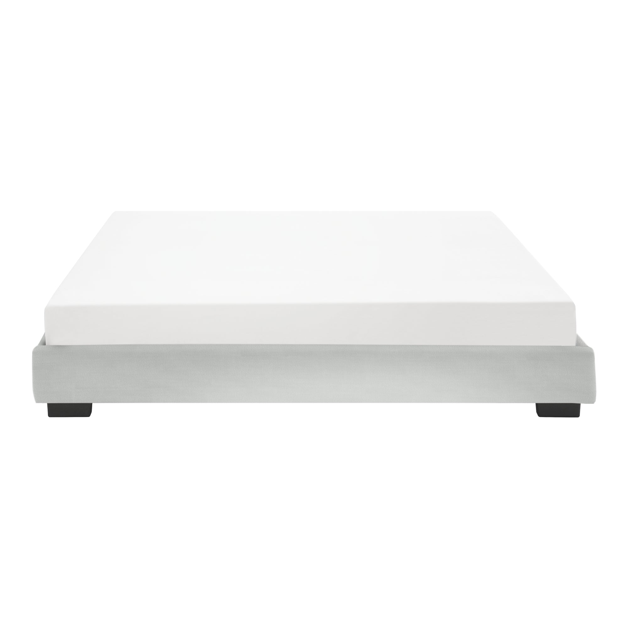 Letto Matrimoniale Hamar 180 x 200 cm Rivestimento in Similpelle Bianco Corium