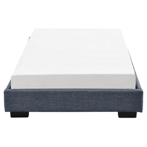 Letto Singolo Hamar 90 x 200 cm Rivestimento in Tessuto Grigio scuro Corium