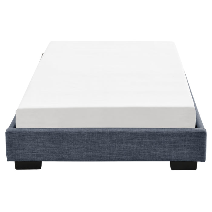 Letto Singolo Hamar 90 x 200 cm Rivestimento in Tessuto Grigio scuro Corium