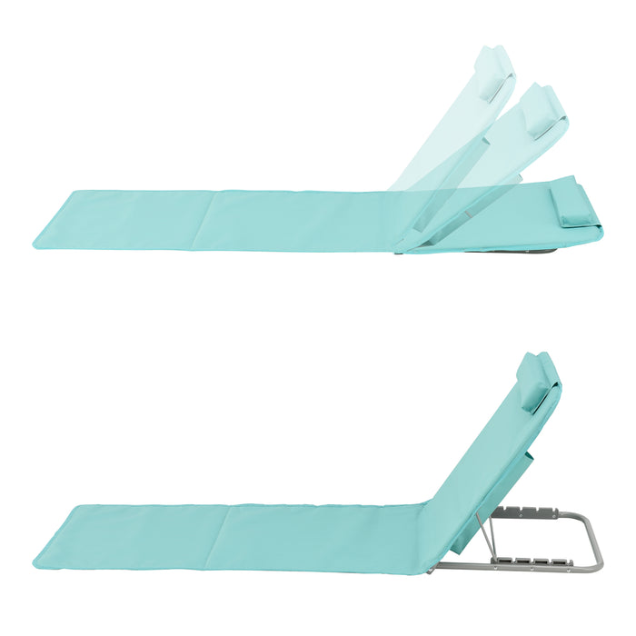 Set Donostia di 2 Materassini Prendisole da Spiaggia con Borsa di Trasporto - Turchese [en.casa]