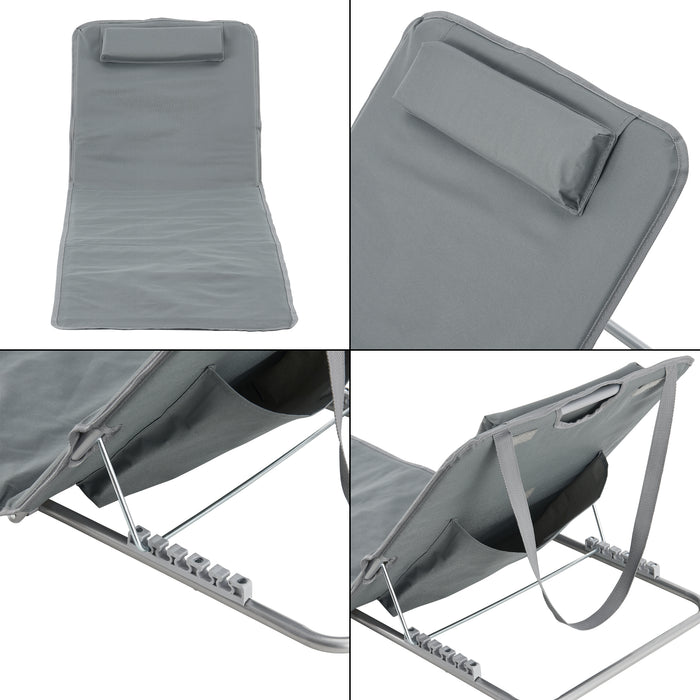 Set Cellorigo 2 Materassini Prendisole Pieghevoli incl Borsa di Trasporto - Grigio scuro [en.casa]