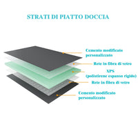 Piatto Doccia Pronto da Piastrellare in Estruso Rigida Polistirene Tagliabile Isolamento per Bagno Dimensione 80x160X4 cm Sifone Piletta e Tubo inclusi